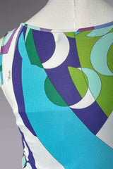 Emilio Pucci Blue & Purple Sleeveless Printed Top | Italian Vintage