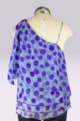 Giorgio Armani Silk Polka Dot One Shoulder Top and Scarf | Italian Secondhand