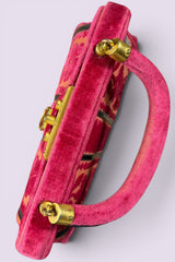 Roberta di Camerino Pink Velvet Floral Frame Bag | Italian Vintage