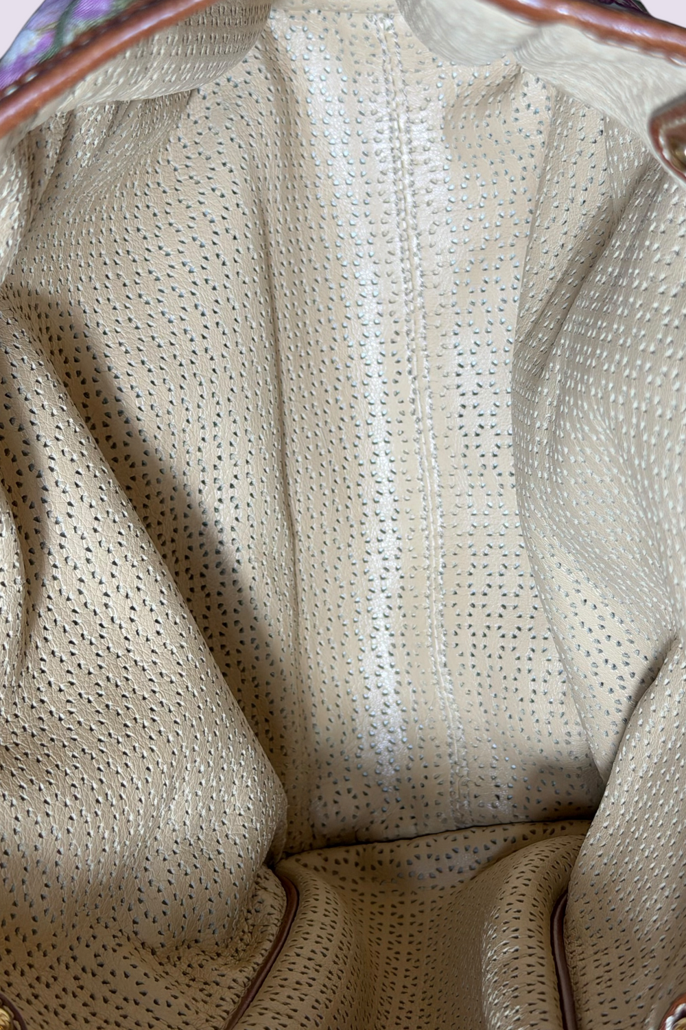 Salvatore Ferragamo Reversible Jungle Print Nylon & Perforated Leather Tote | Italian Secondhand