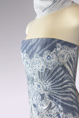 COMING SOON: Ralph Lauren Purple Label Beaded Linen Strapless Dress with Scarf | American Secondhand