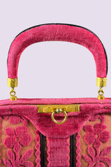 Roberta di Camerino Pink Velvet Floral Frame Bag | Italian Vintage