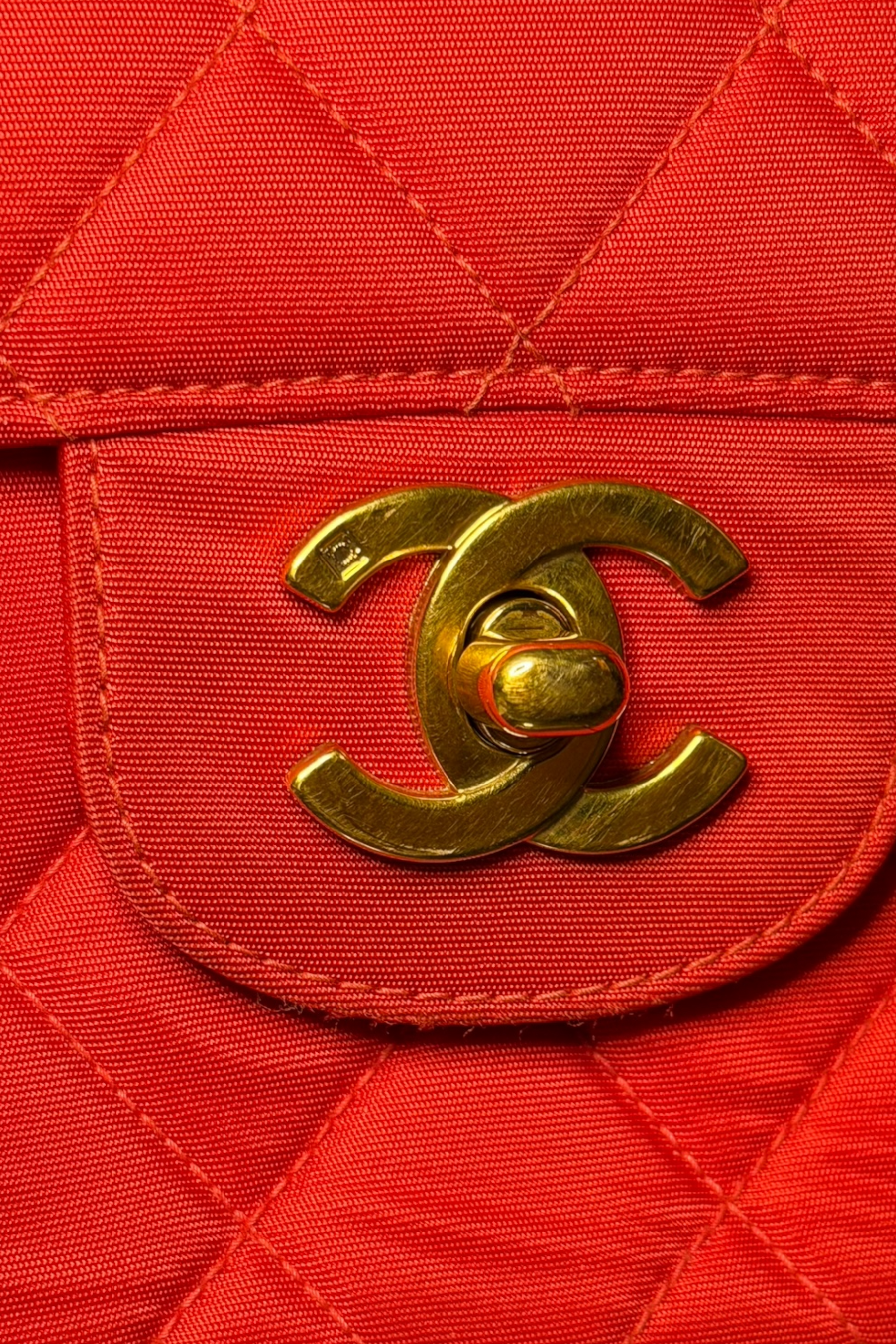 Chanel 90s Small Red Classic Single Flap Bag | French Designer Vintage