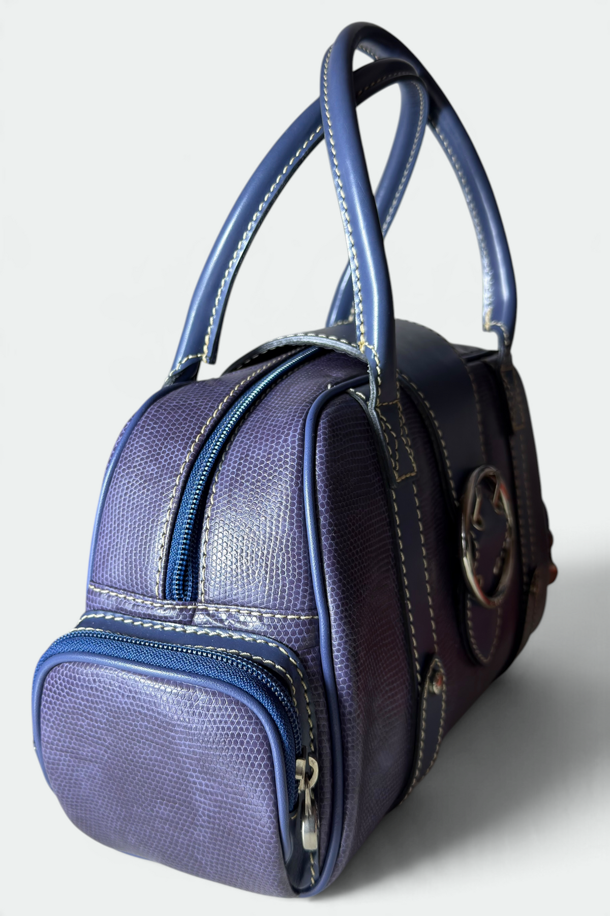COMING SOON: LANCEL PURPLE LIZARD-EMBOSSED LEATHER BOWLER BAG | FRENCH SECONDHAND