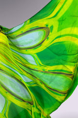 Roberto Cavalli 1996 Green Abstract Silk Hooded Tunic | Italian Vintage