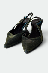 GIUSEPPE ZANOTTI DESIGN IRIDESCENT POINTED-TOE KITTEN HEELS | ITALIAN SECONDHAND