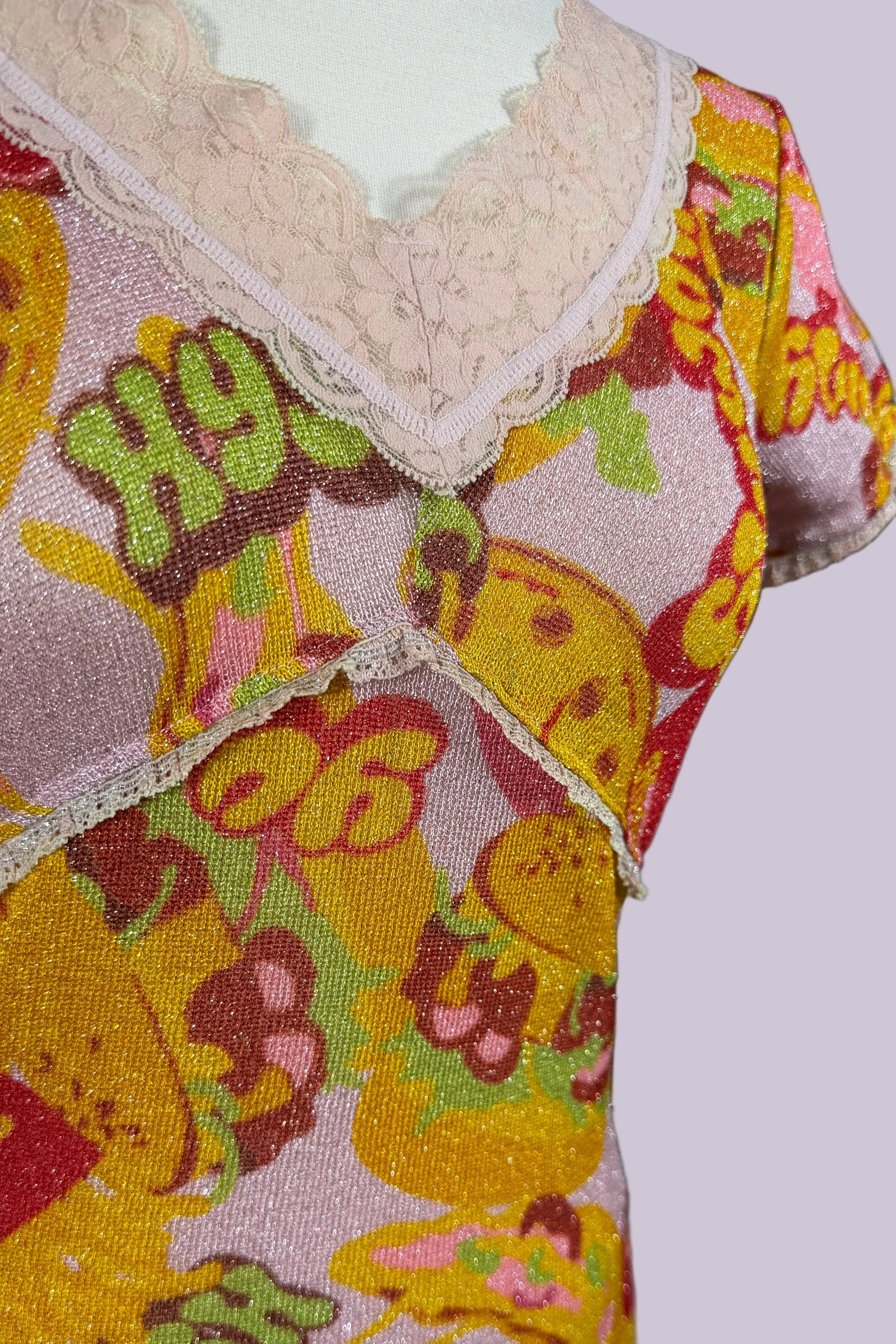 Hysteric Glamour Graphic Sparkle Knit Top | Japanese Vintage