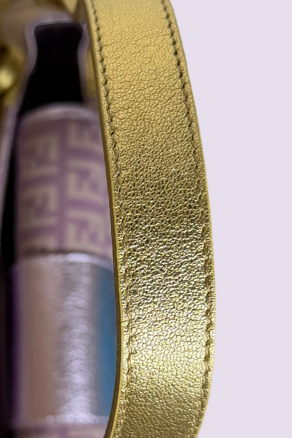 Fendi Zucchino Metallic Leather Shoulder Bag | Italian Secondhand