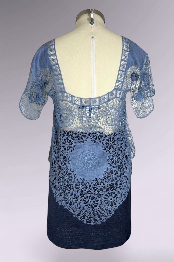 Ralph Lauren Crochet Lace Short Sleeve Top | American Secondhand
