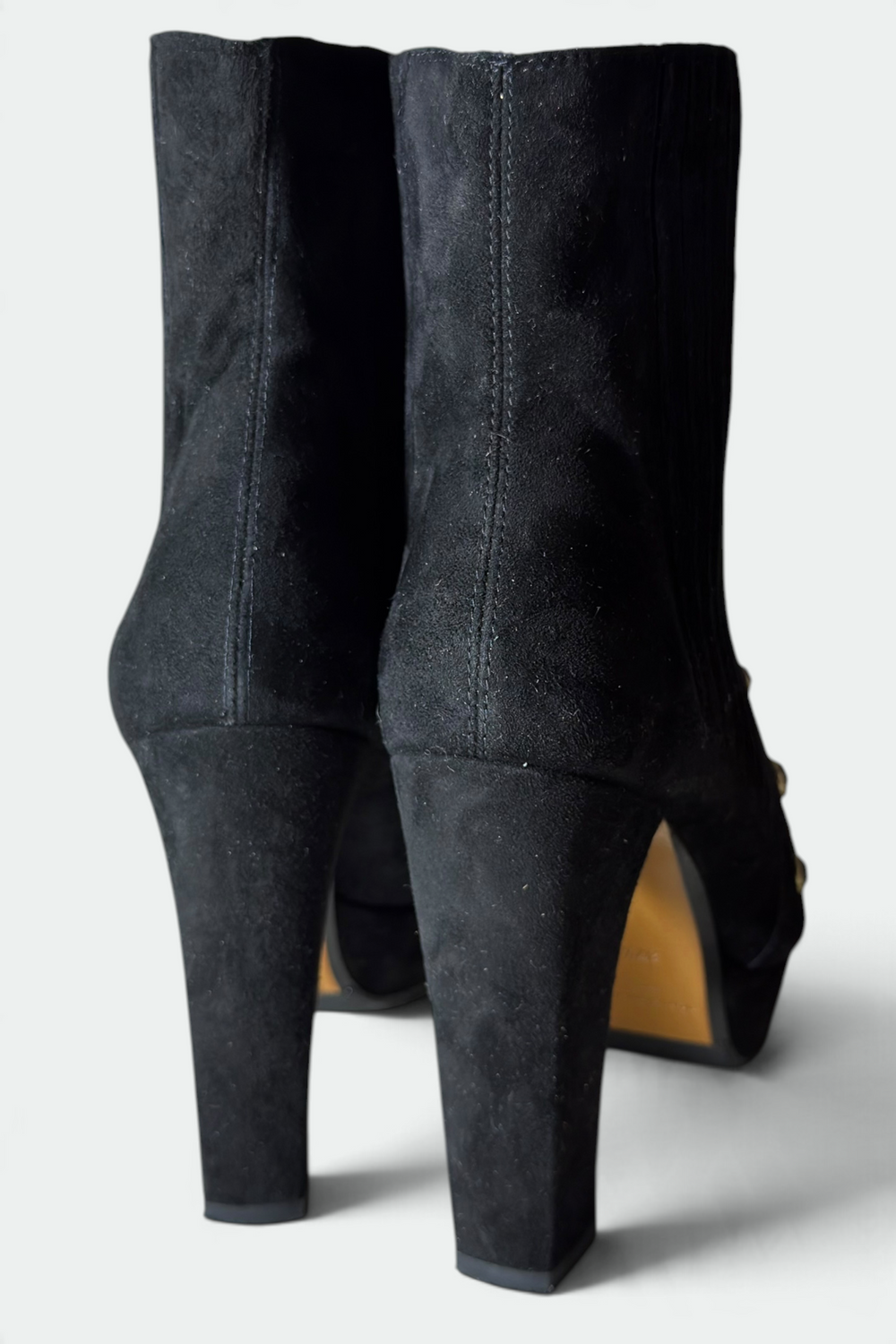 COMING SOON: SONIA RYKIEL BLACK SUEDE JEWELED PLATFORM ANKLE BOOTS | FRENCH SECONDHAND
