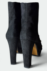 COMING SOON: SONIA RYKIEL BLACK SUEDE JEWELED PLATFORM ANKLE BOOTS | FRENCH SECONDHAND