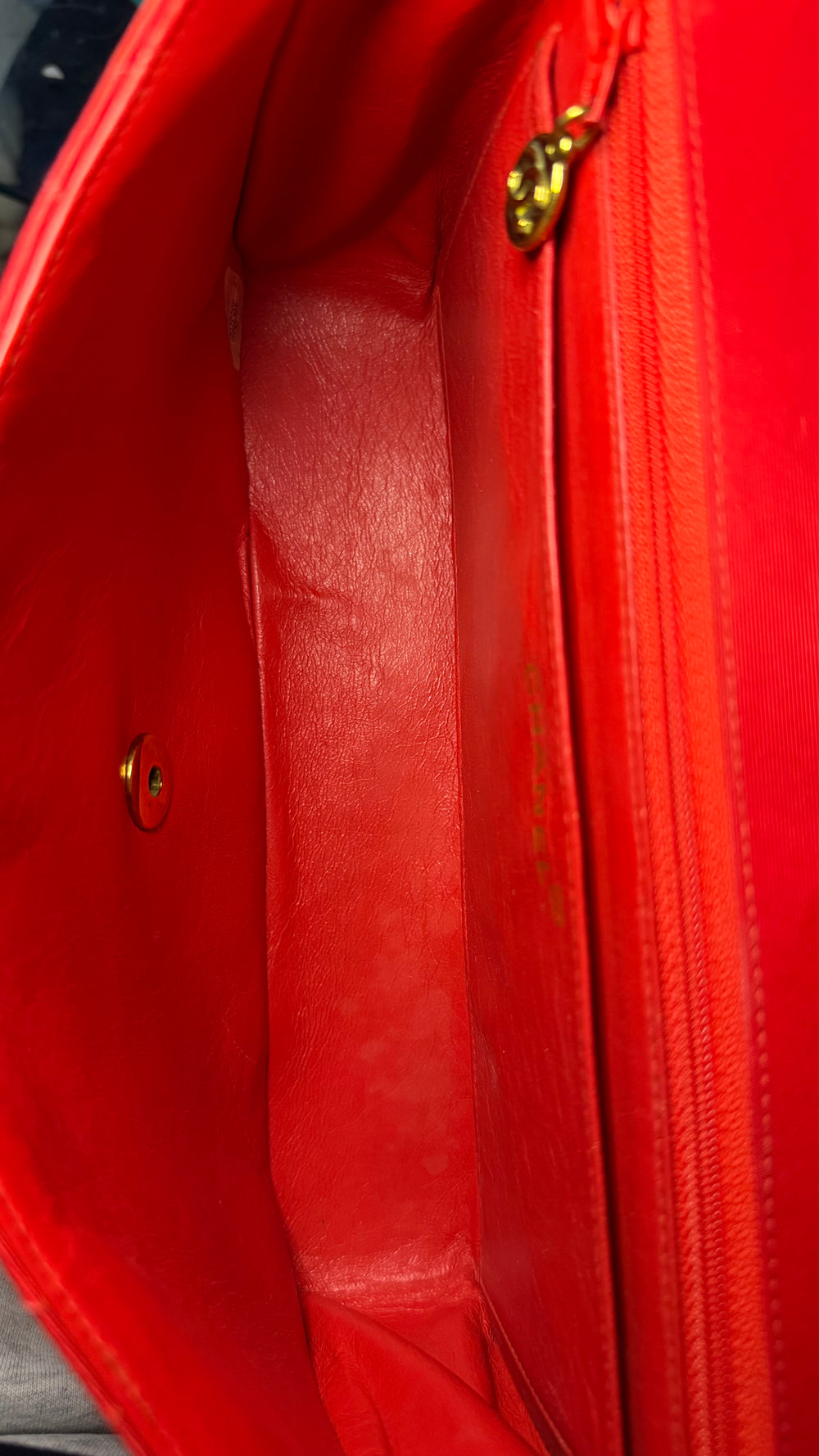 Chanel 90s Small Red Classic Single Flap Bag | French Designer Vintage