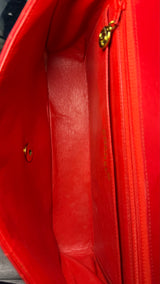 Chanel 90s Small Red Classic Single Flap Bag | French Designer Vintage