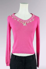 Blumarine Pink Embellished Knit Top | Italian Vintage