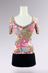 Blumarine Embellished Leopard Print Top | Italian Vintage