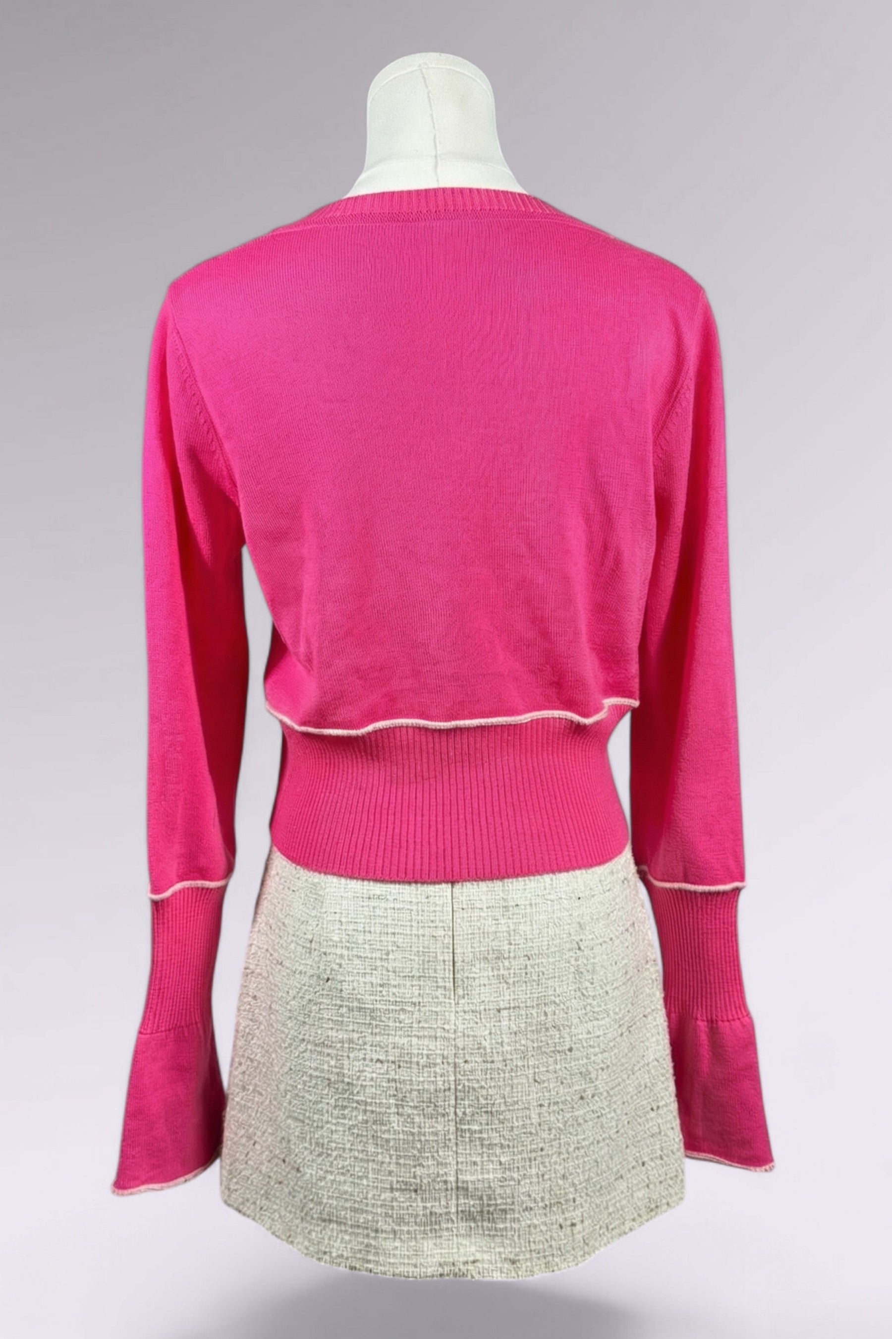 Blugirl Blumarine Pink Virgin Wool Cardigan | Italian Vintage