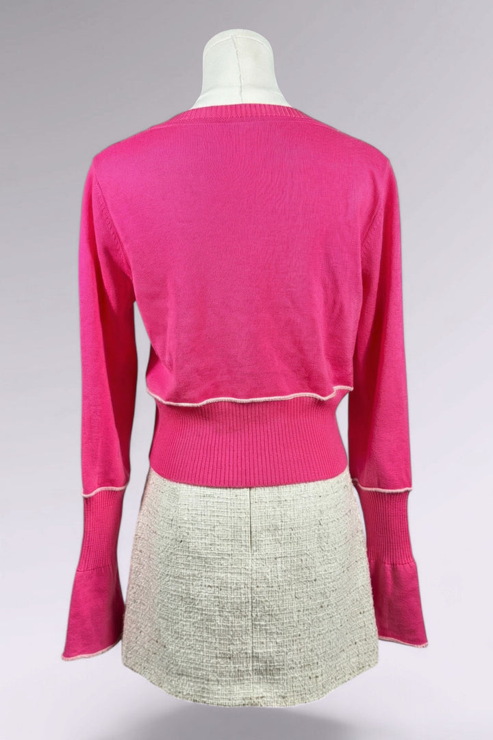 Blugirl Blumarine Pink Virgin Wool Cardigan | Italian Vintage