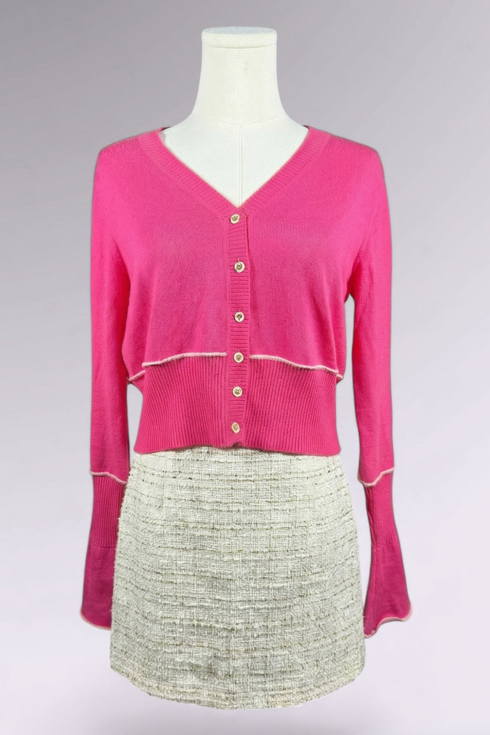 Blugirl Blumarine Pink Virgin Wool Cardigan | Italian Vintage