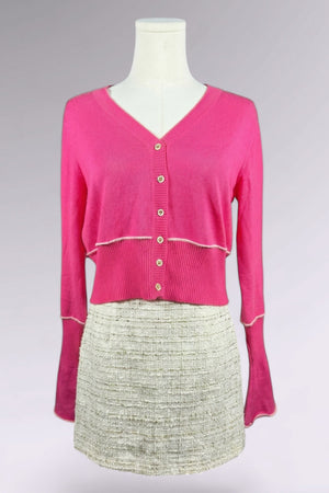 Blugirl Blumarine Pink Virgin Wool Cardigan | Italian Vintage