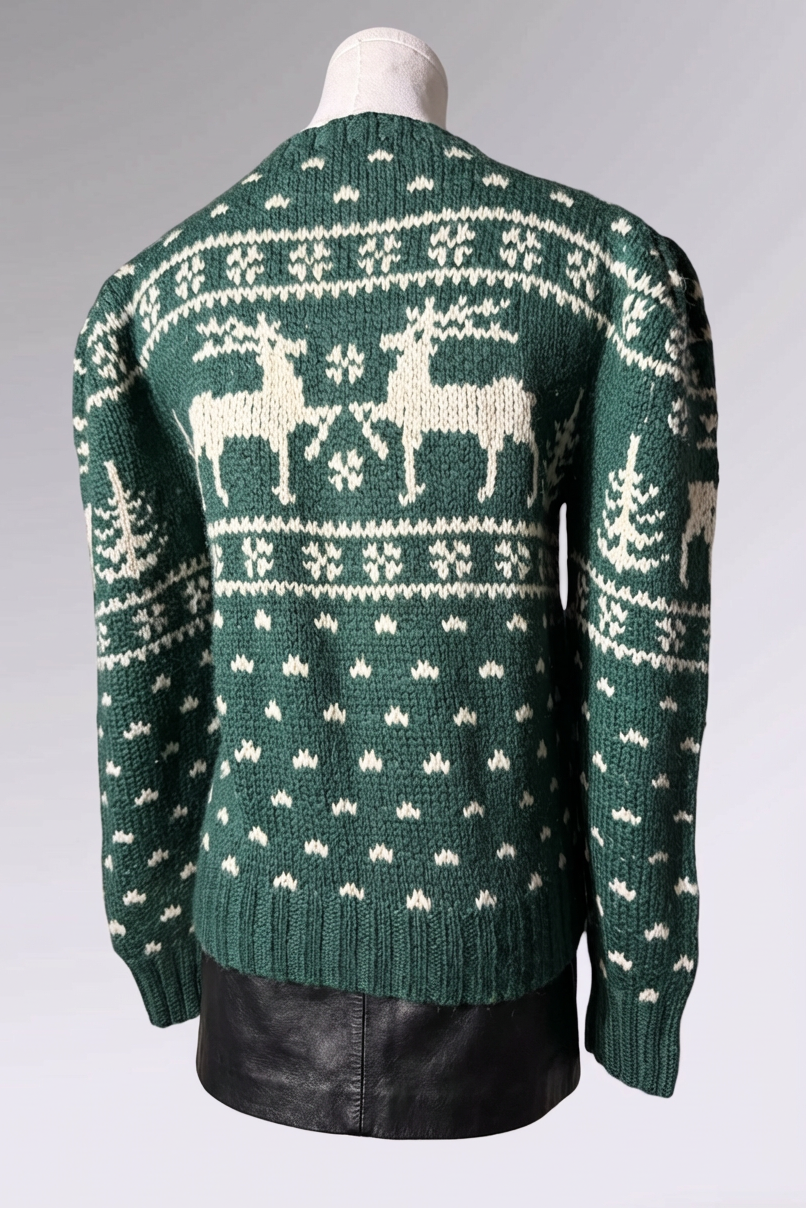Ralph Lauren Roughwear Reindeer Hand-Knit Wool Sweater | American Vintage
