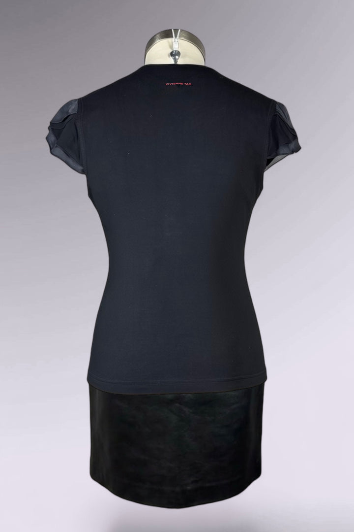 Vivienne Tam Embroidered Floral Mesh Sleeve Tee | Chinese Secondhand