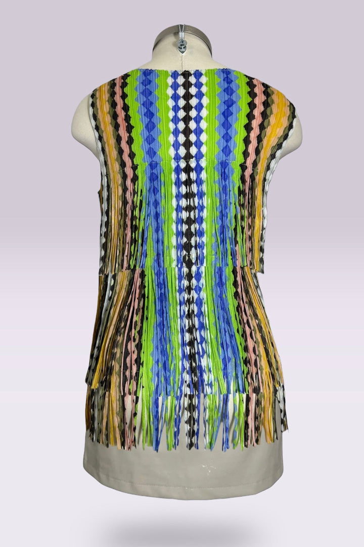 Pleats Please by Issey Miyake Multicolor Fringe Tank Top | Japanese Secondhand