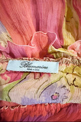 Blumarine Silk Floral Off Shoulder Ruffle Blouse | Italian Secondhand