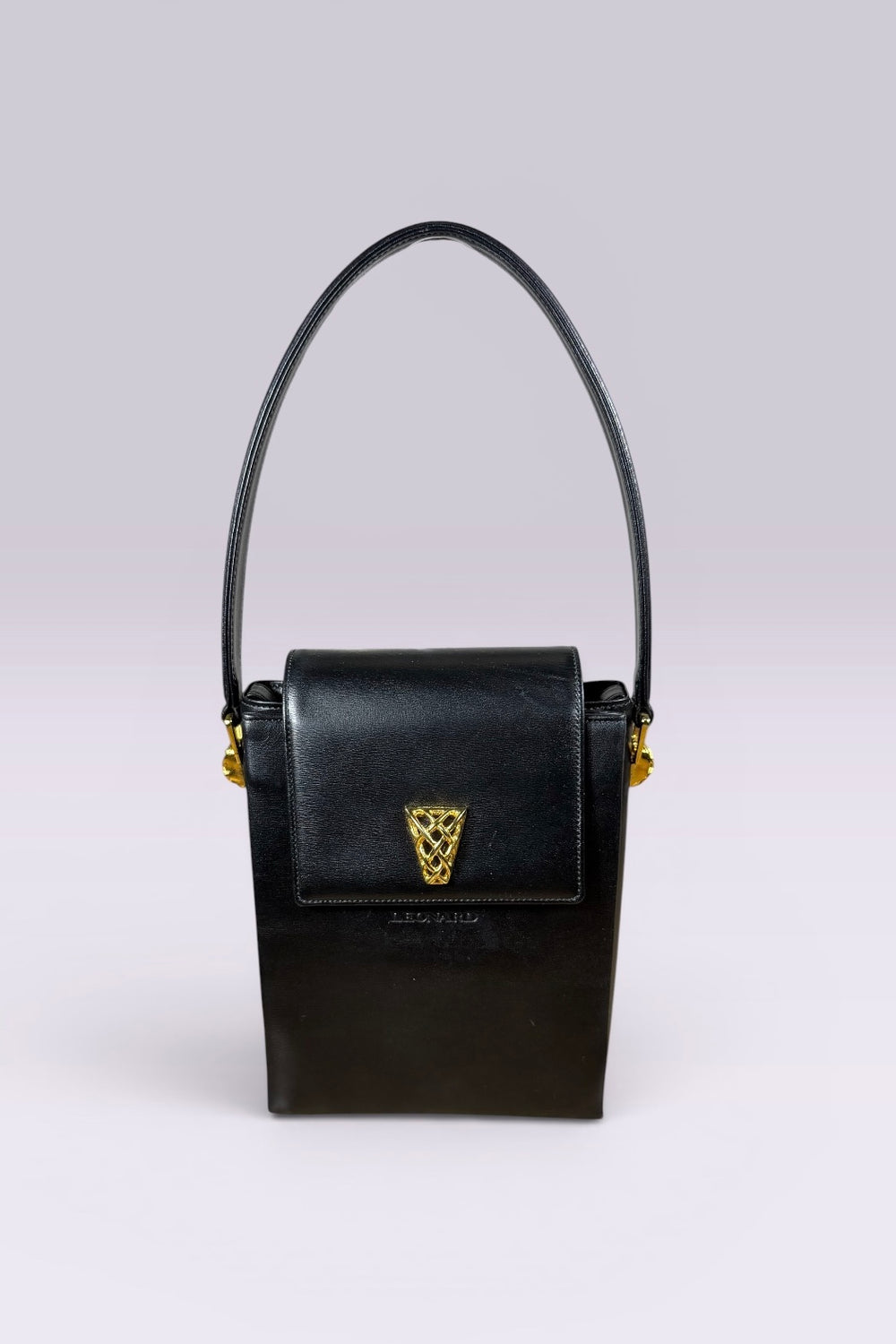 Leonard Structured Leather Top Handle Bag | French Vintage