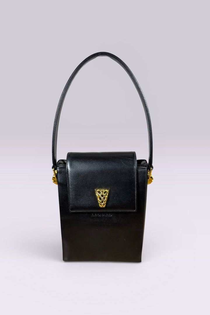 Leonard Structured Leather Top Handle Bag | French Vintage