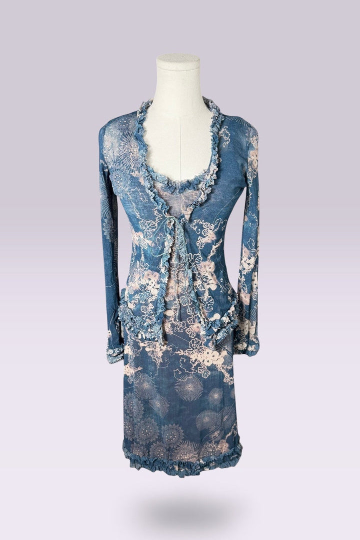Jean Paul Gaultier Floral Mesh Dress Set | French Vintage