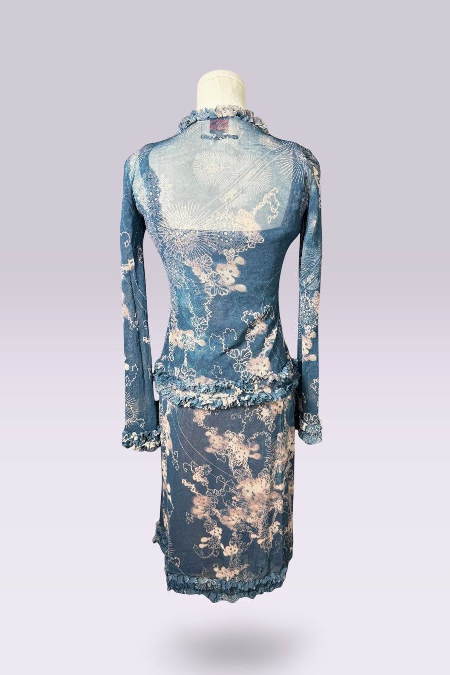 Jean Paul Gaultier Floral Mesh Dress Set | French Vintage