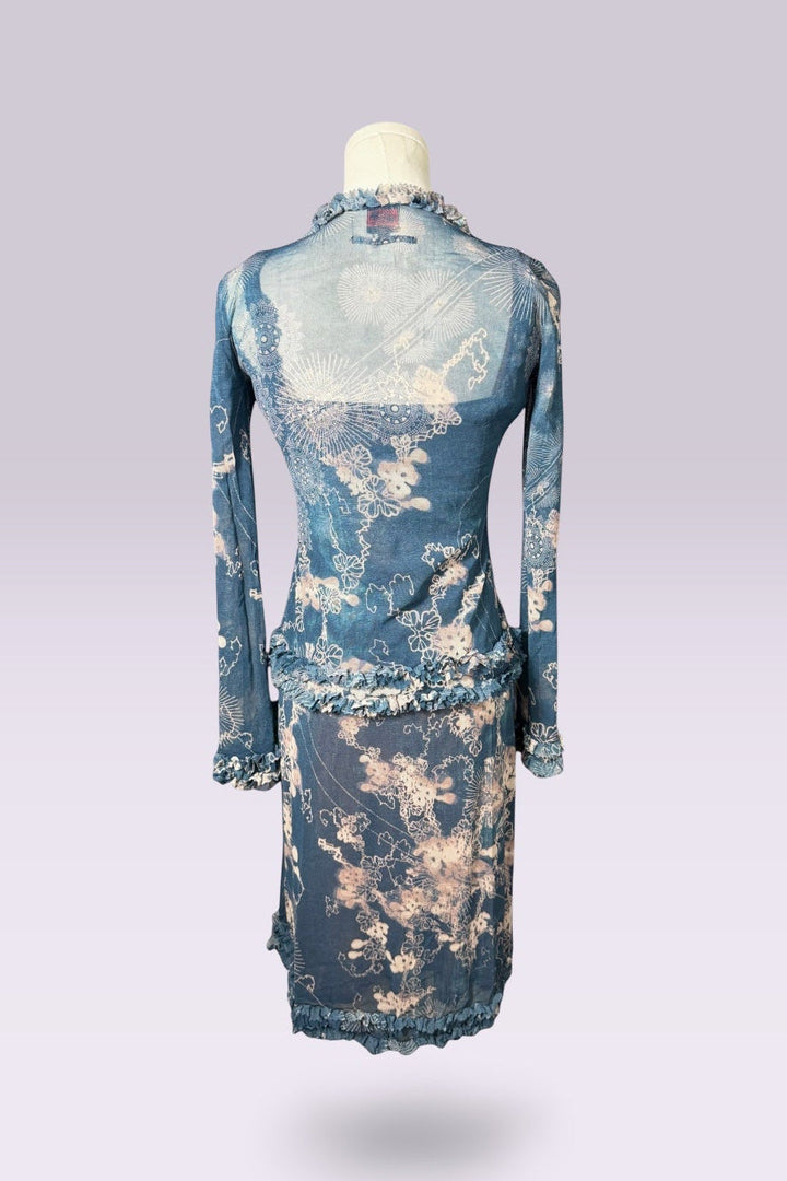 Jean Paul Gaultier Floral Mesh Dress Set | French Vintage