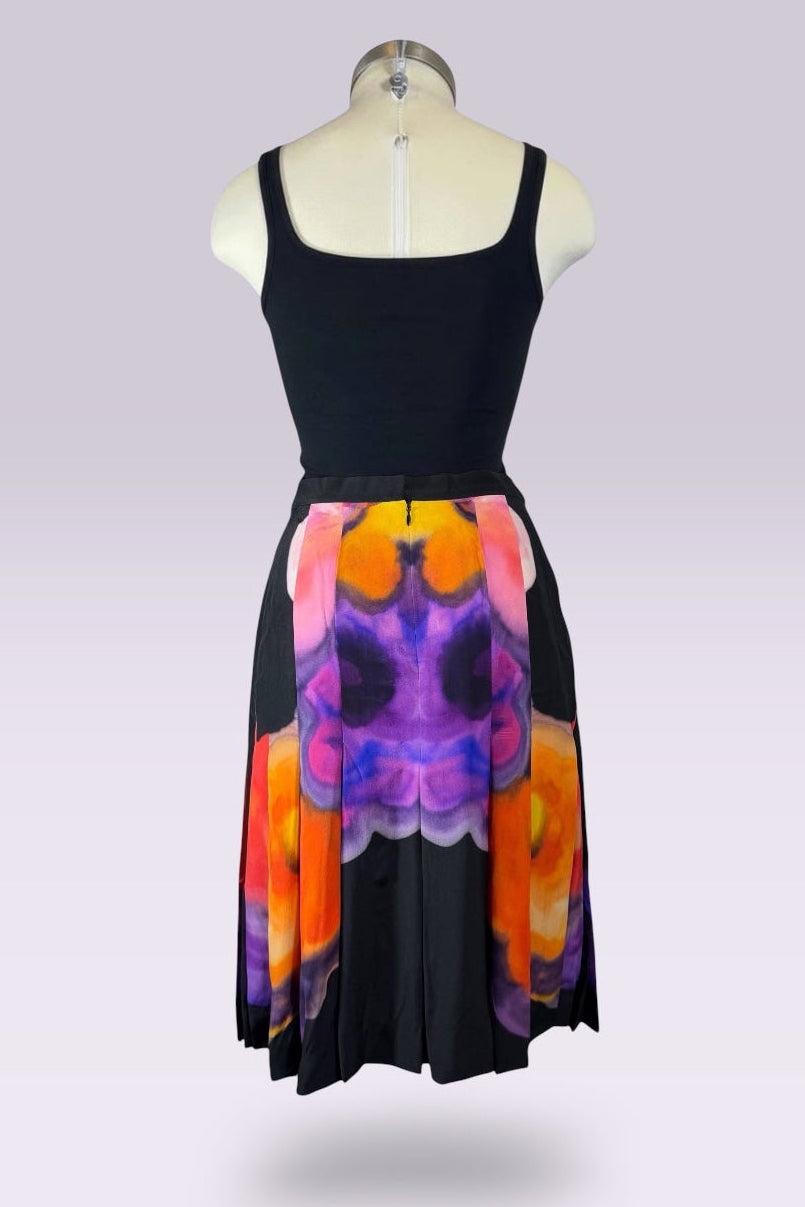 Chanel Abstract Print Silk Pleated Skirt | Runway Archive