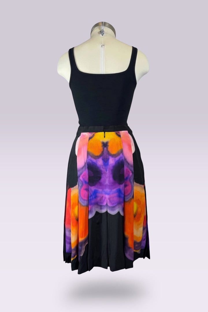 Chanel Abstract Print Silk Pleated Skirt | Runway Archive