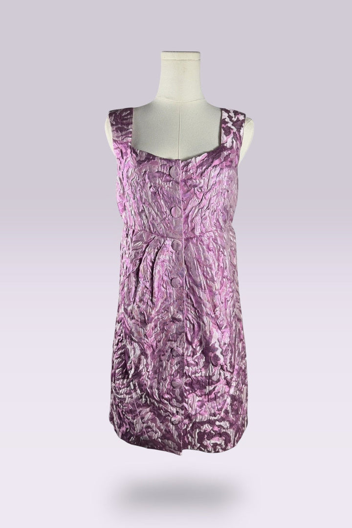 Balenciaga Metallic Pink Jacquard Mini Dress | French Secondhand