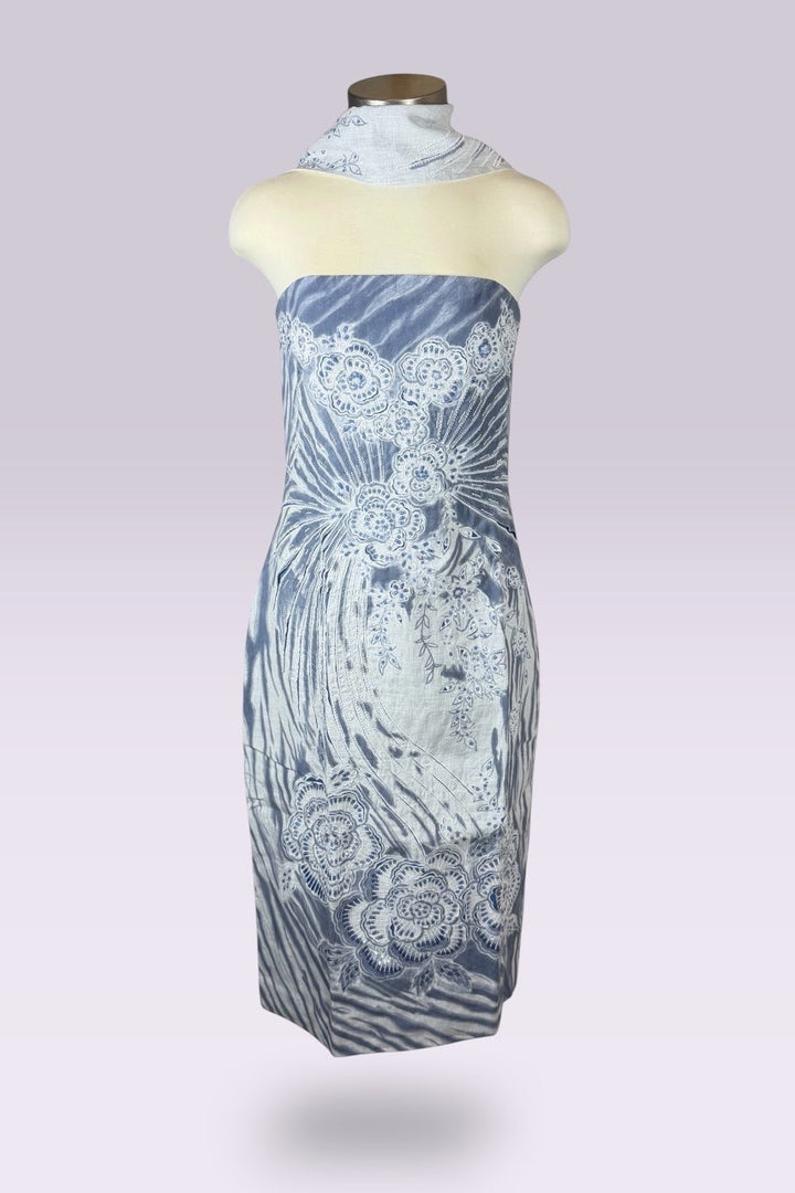 Ralph Lauren Collection Beaded Linen Strapless Dress with Stole | American Secondhand