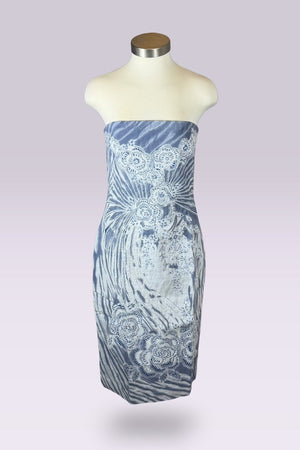 Ralph Lauren Collection Beaded Linen Strapless Dress with Stole | American Secondhand