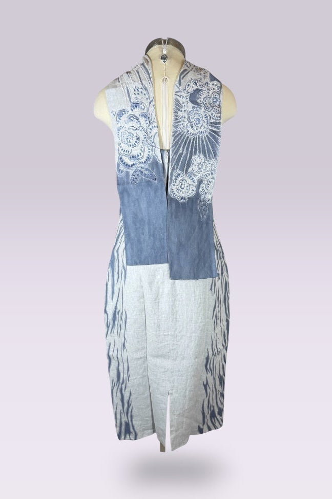 Ralph Lauren Collection Beaded Linen Strapless Dress with Stole | American Secondhand