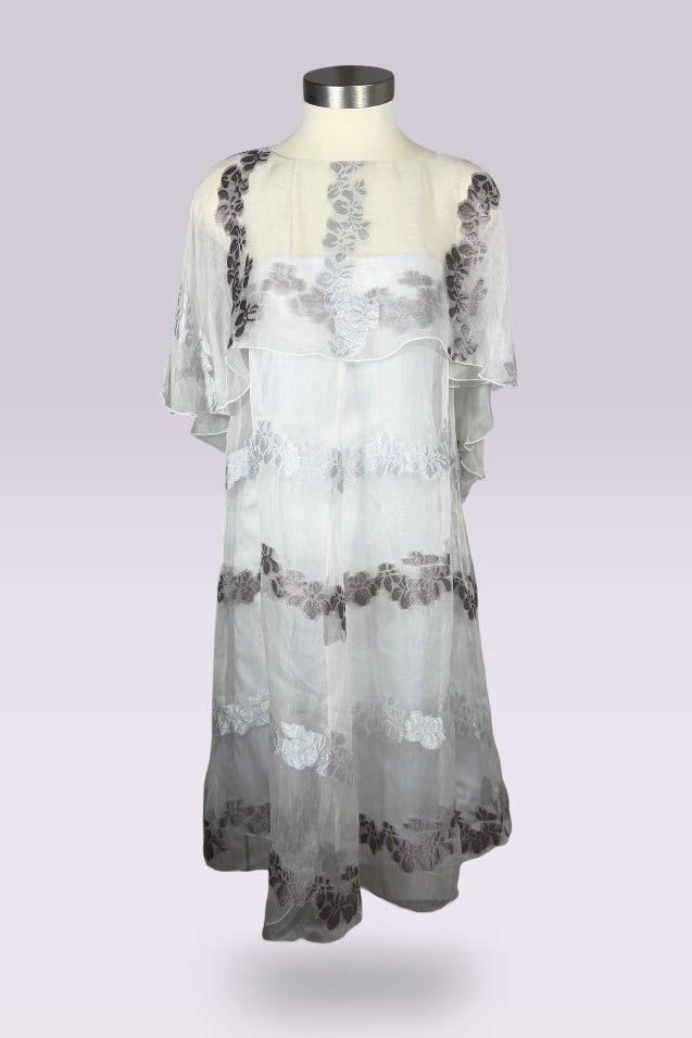 Armani Collezioni Sheer Silk Blend Floral Overlay Dress | Italian Secondhand