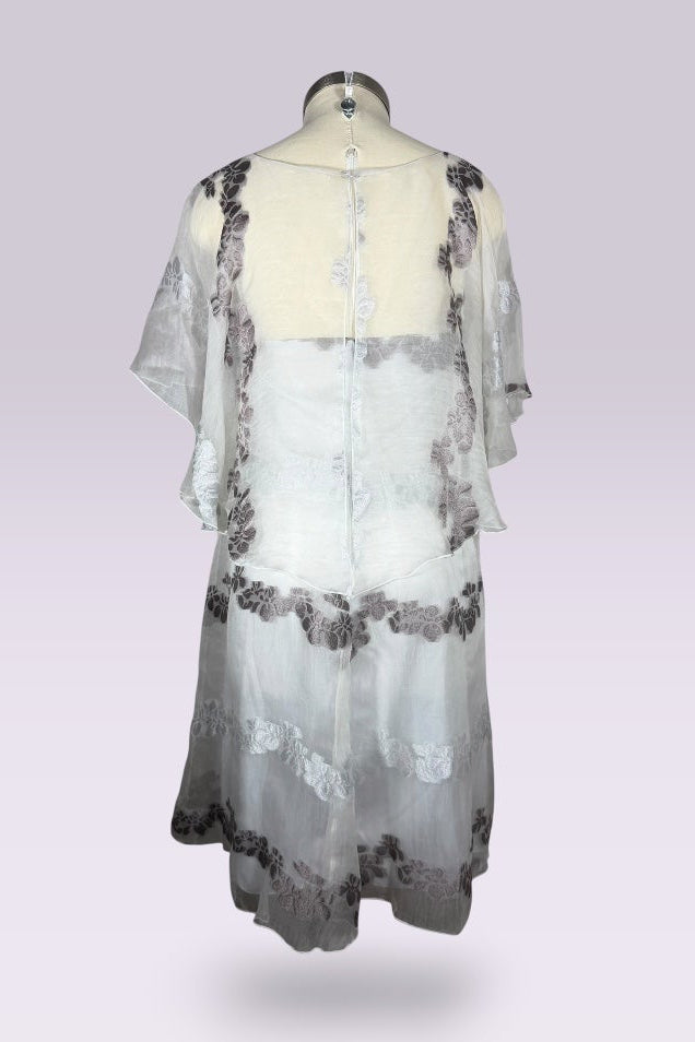Armani Collezioni Sheer Silk Blend Floral Overlay Dress | Italian Secondhand