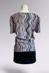Missoni Wavy Knit Short Sleeve Top | Italian Designer Vintage