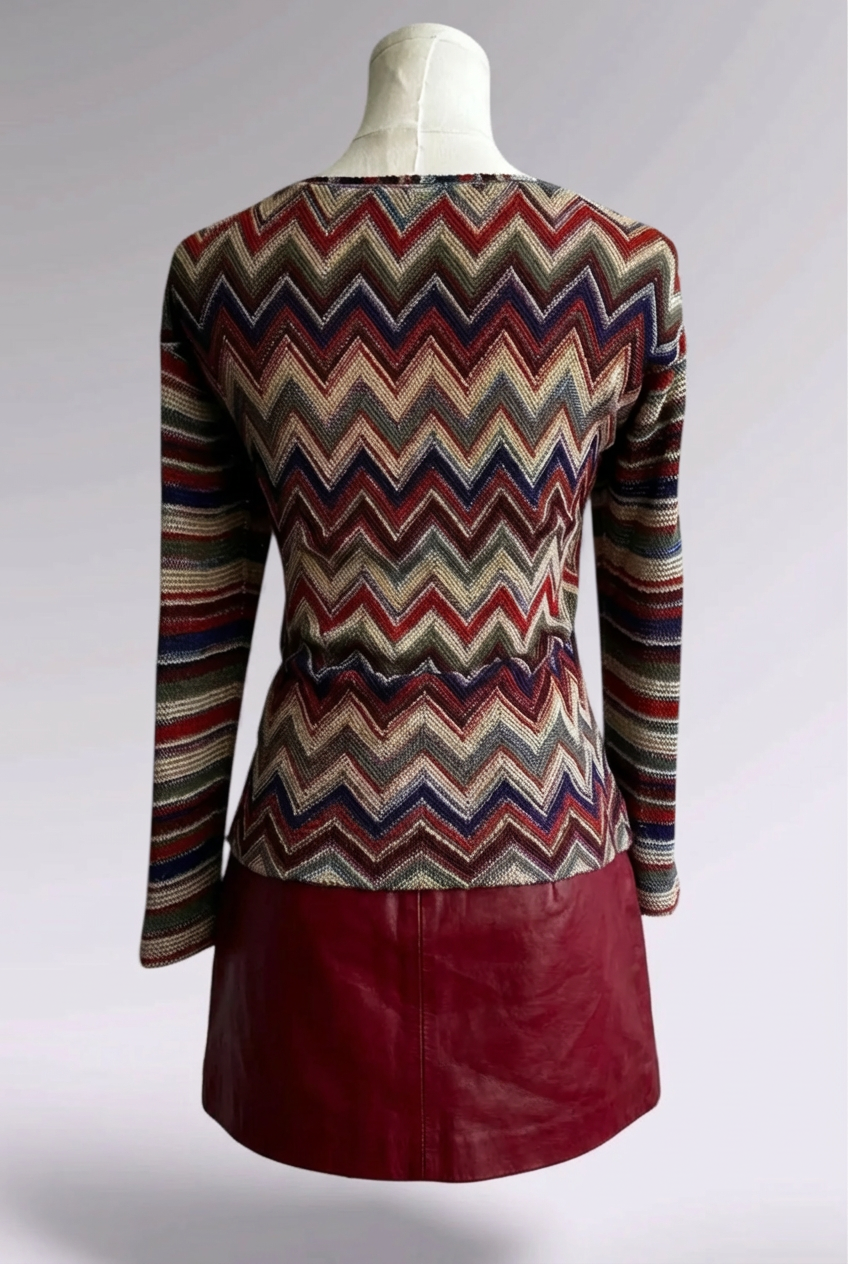 Missoni Chevron Long Sleeve Knit Top | Italian Designer Vintage