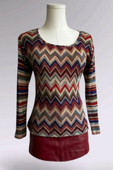 Missoni Chevron Long Sleeve Knit Top | Italian Designer Vintage