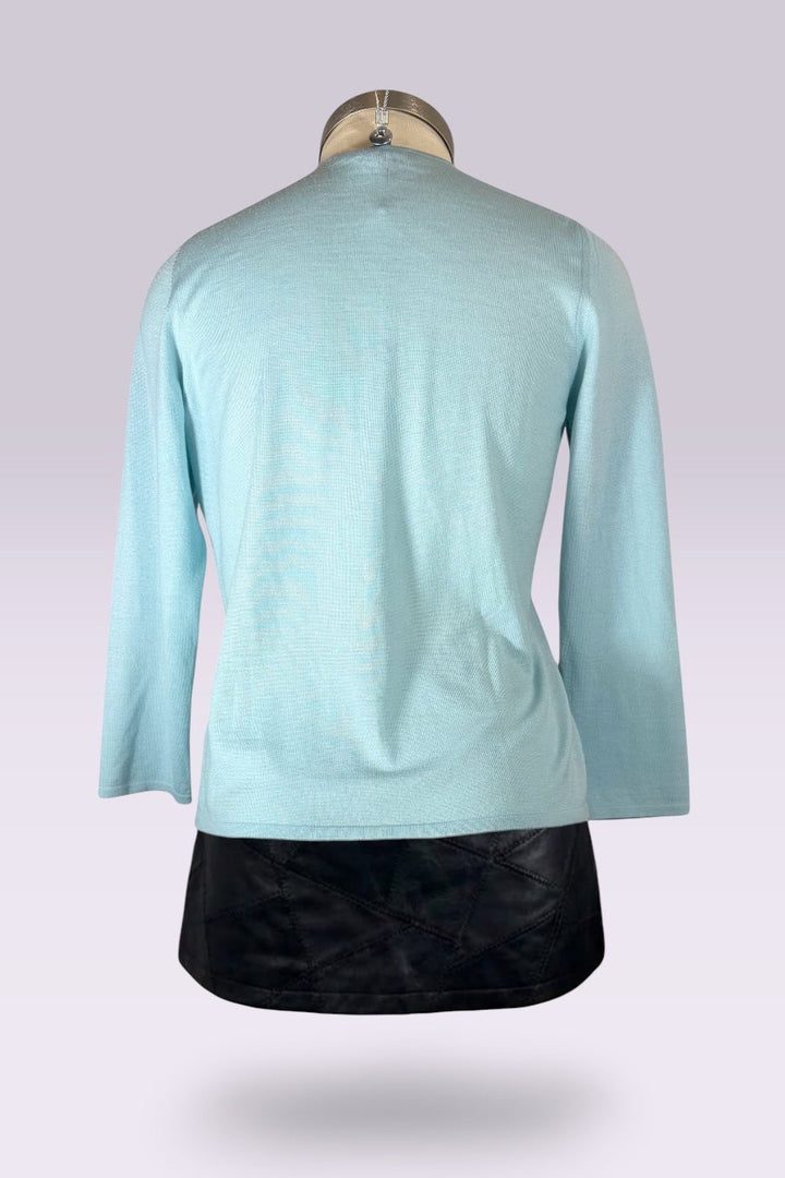 Gucci Light Blue Wool Knit Hook Closure Cardigan | Italian Secondhand