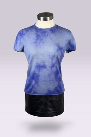 Giorgio Armani 1990s Blue Gradient Cashmere Silk Knit Top | Italian Vintage