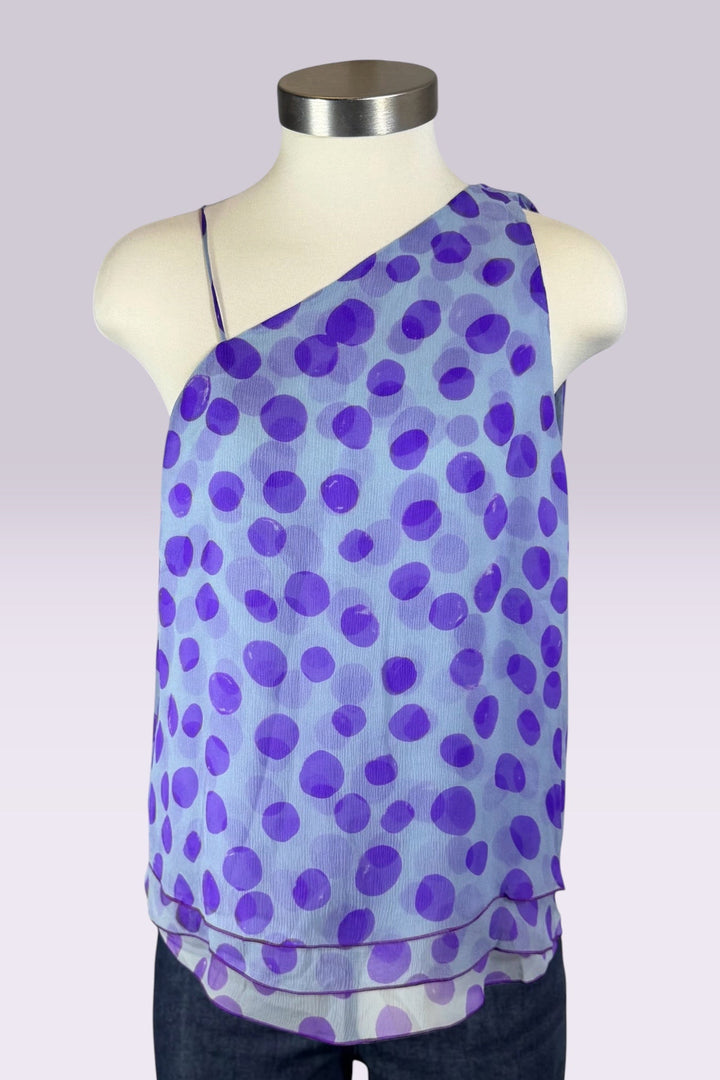 Giorgio Armani Silk Polka Dot One Shoulder Top and Scarf | Italian Secondhand