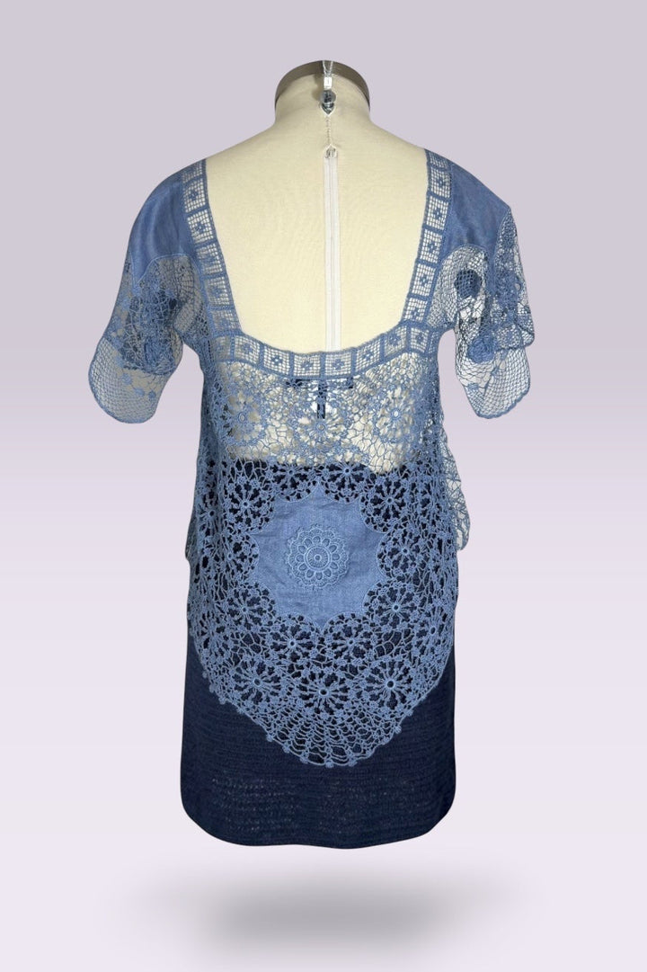 Ralph Lauren Crochet Lace Short Sleeve Top | American Secondhand