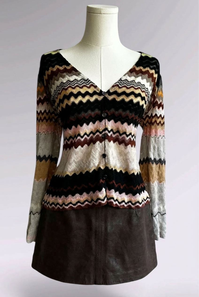 Missoni Chevron Knit Cardigan | Italian Designer Vintage