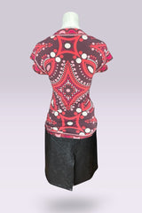 Emilio Pucci Red & Pink Short Sleeve Printed Top | Italian Vintage