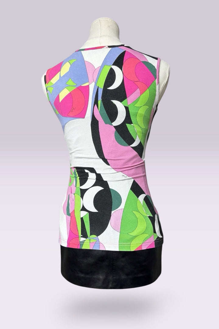 Emilio Pucci Purple & Pink Sleeveless Printed Top | Italian Vintage
